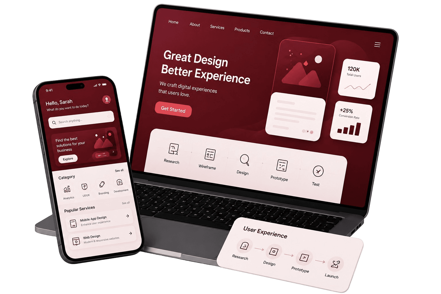 UI/UX design interfaces